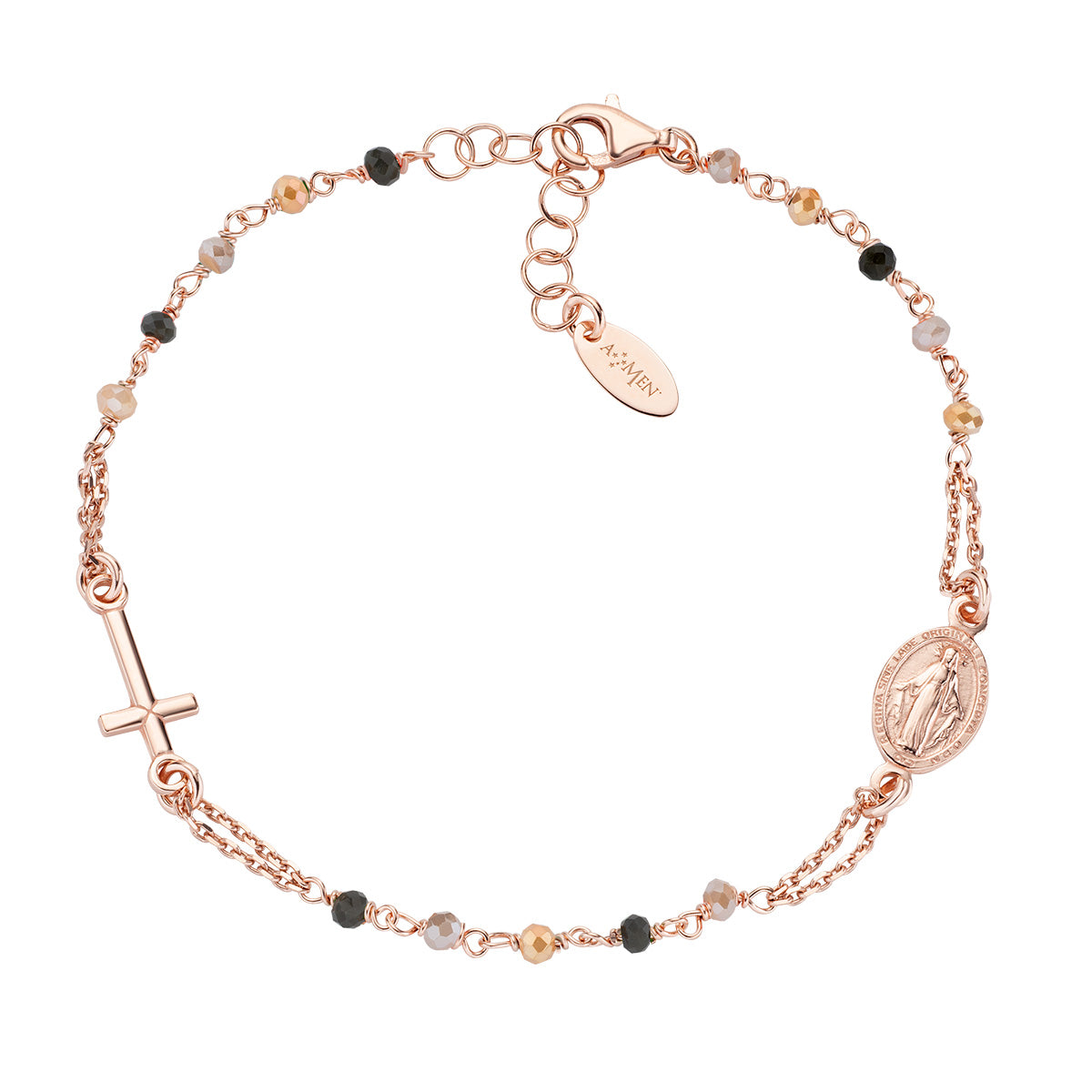 Bracciale rosario Amen donna rosari con cristalli BRO10RMMM3- Eldorado Jewels