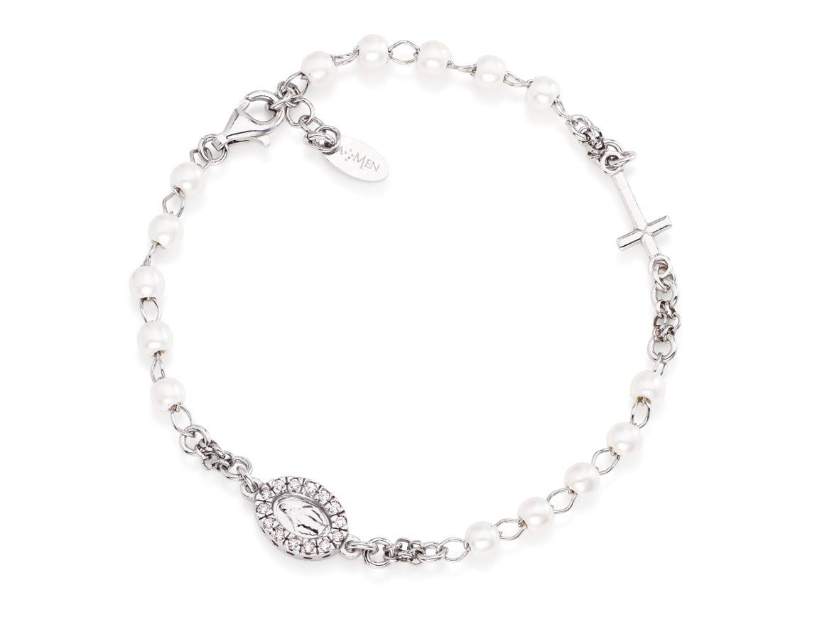 Bracciale rosario Amen donna rosari con perle BROBBZ-M3- Eldorado Jewels