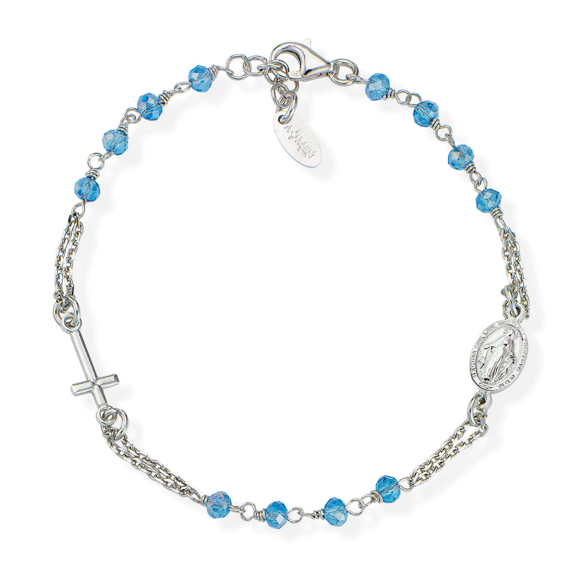 Bracciale rosario Amen unisex rosari con cristalli BROBC3- Eldorado Jewels