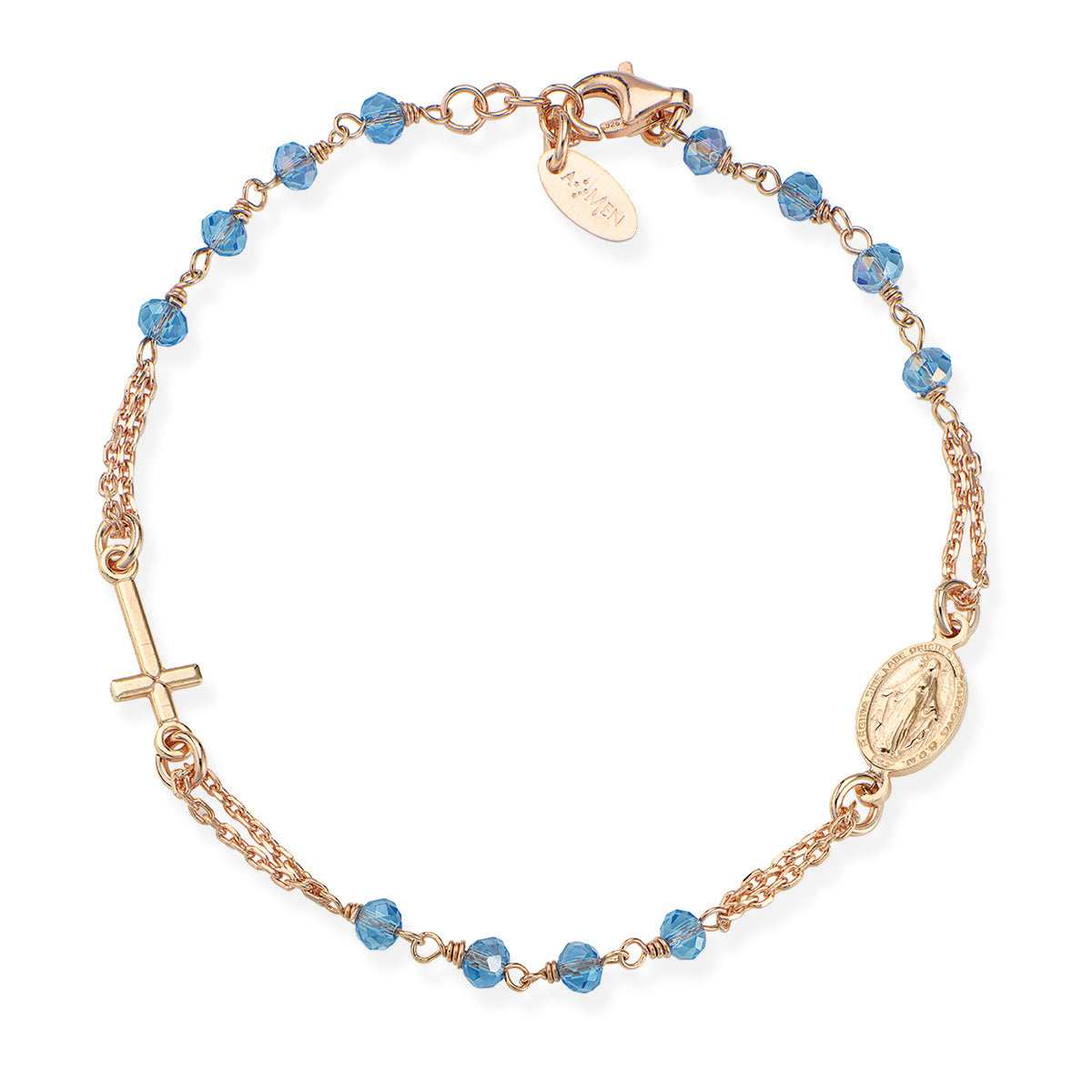 Bracciale rosario Amen unisex rosari con cristalli BRORC3- Eldorado Jewels