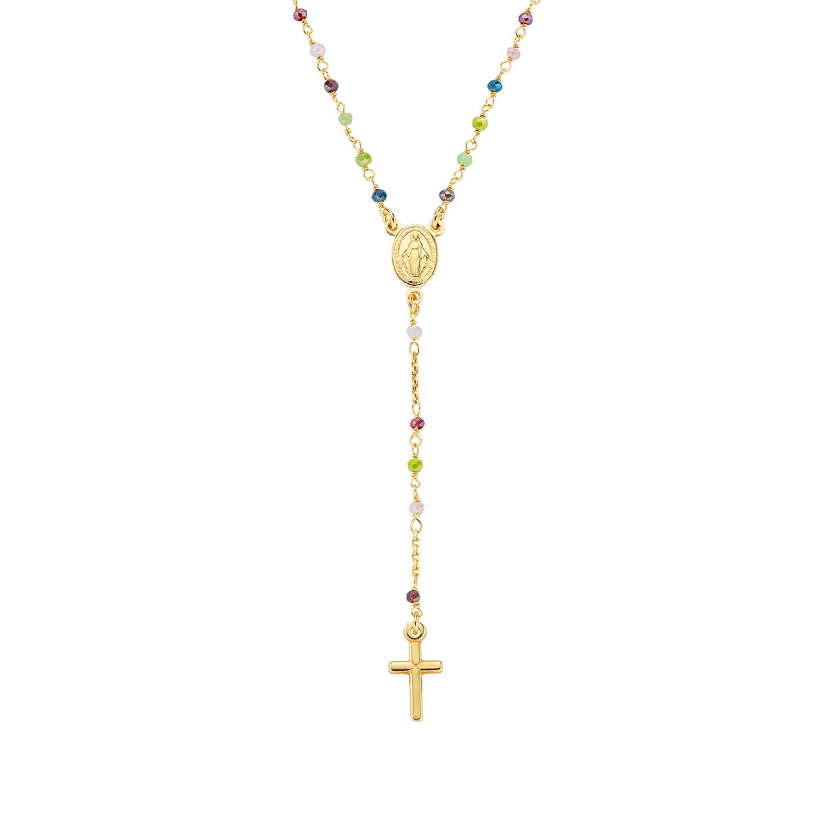 Collana Amen donna rosari con cristalli CRO10GARVE4