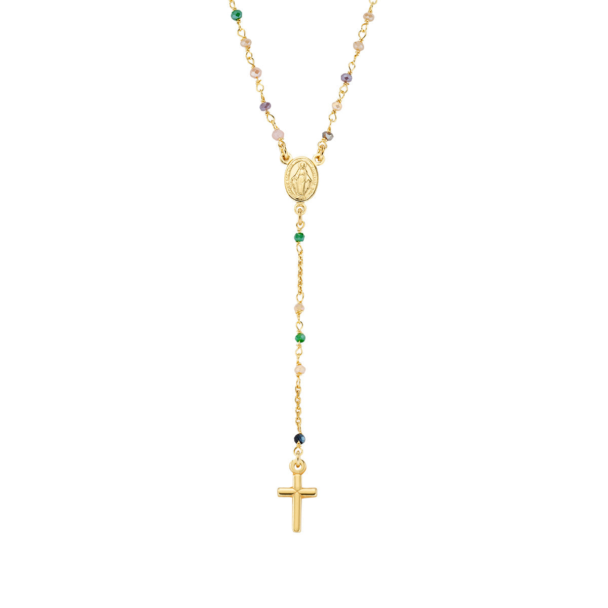 Collana Amen donna rosari con cristalli CRO10GTOVE4