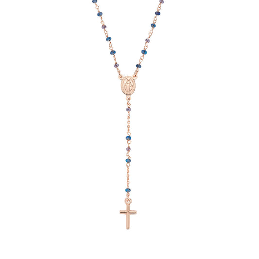 Collana Amen donna rosari con cristalli CRO10RBLTO4