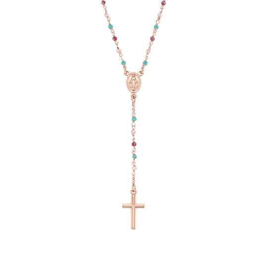 Collana Amen donna rosari con cristalli CRO10RRRV4