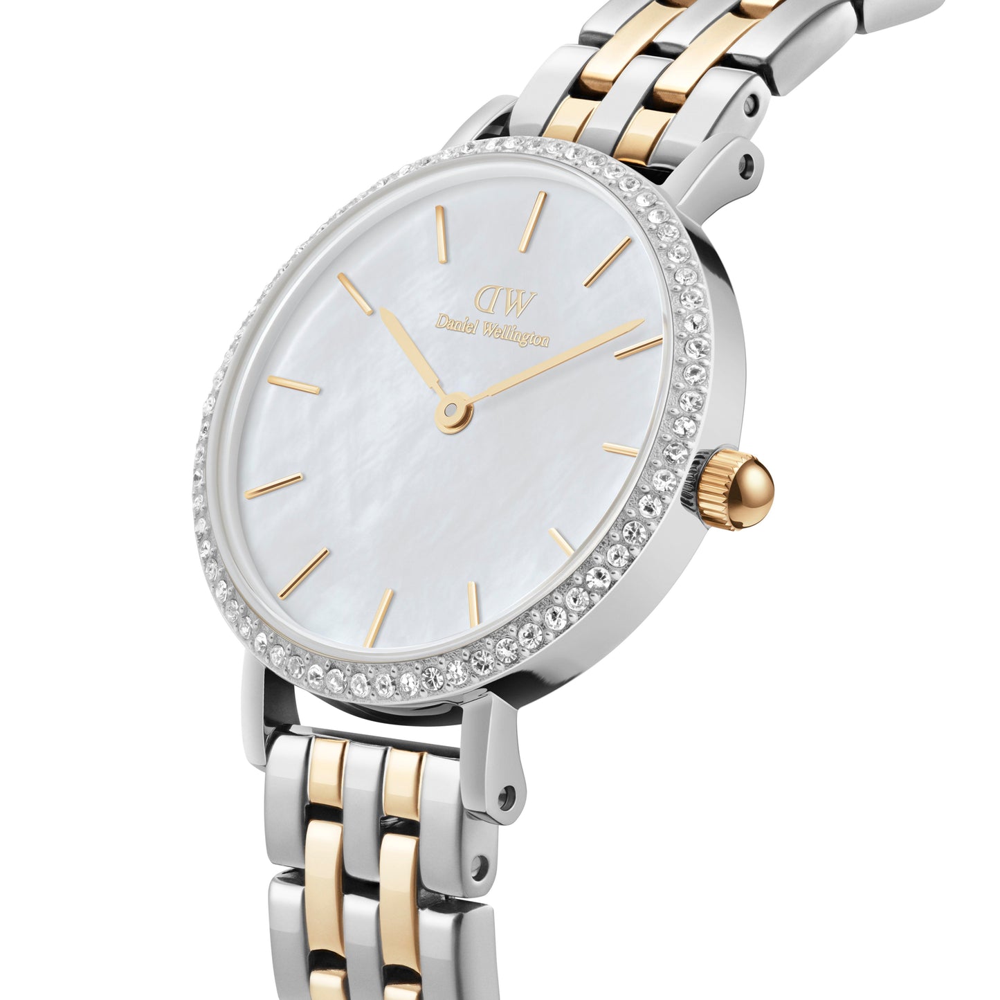 Orologio Daniel Wellington donna Petite Lumine Bezel 5-Link Two-Tone MOP