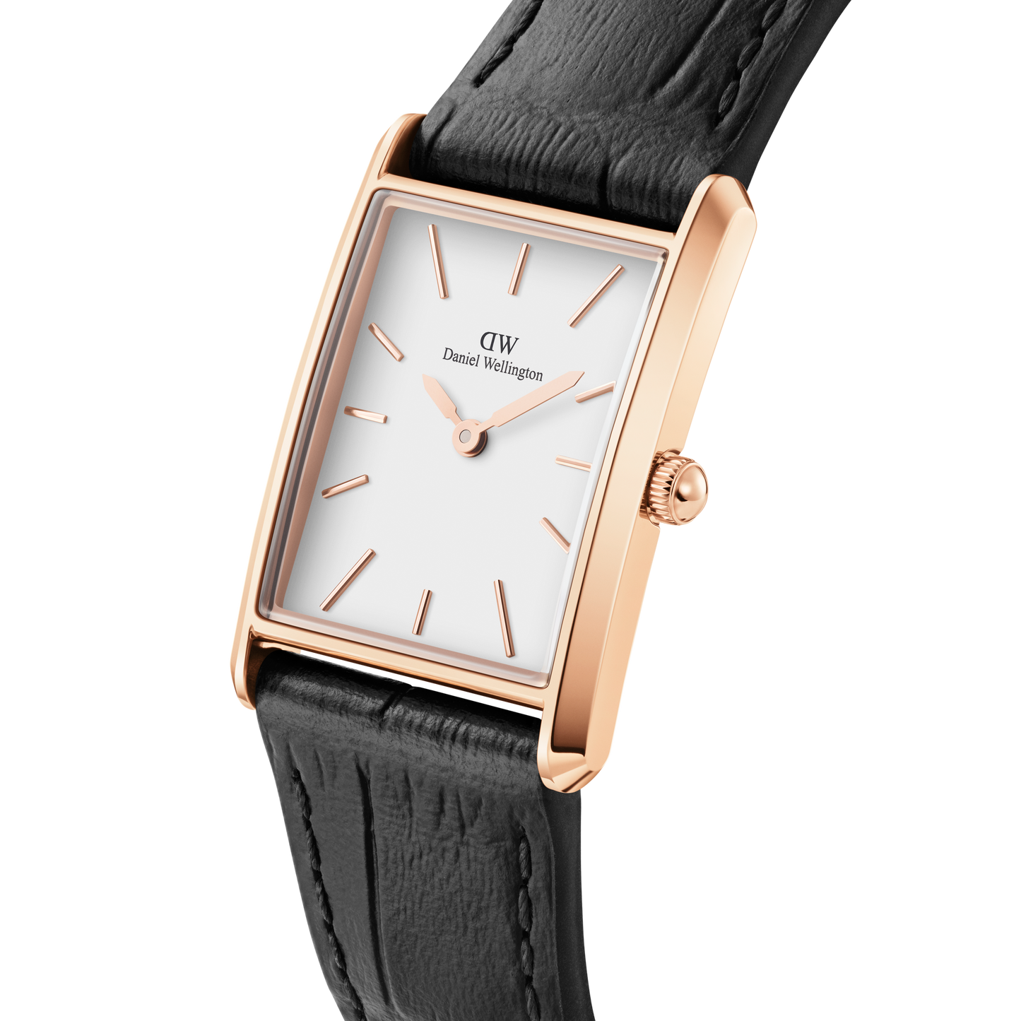 Montre femme Daniel Wellington Bound Black Crocodile Or Rose