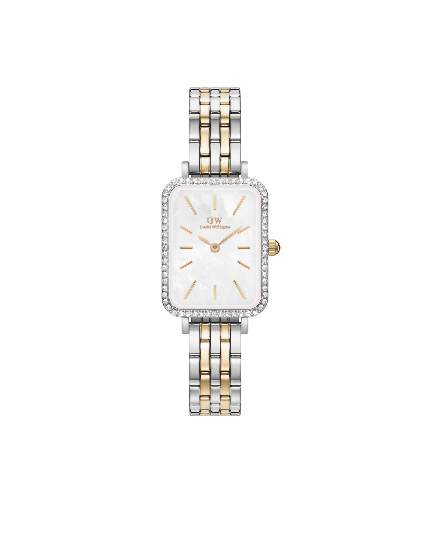 Daniel Wellington women's watch Quadro Lumine Bezel 5-Link Two-Tone MOP