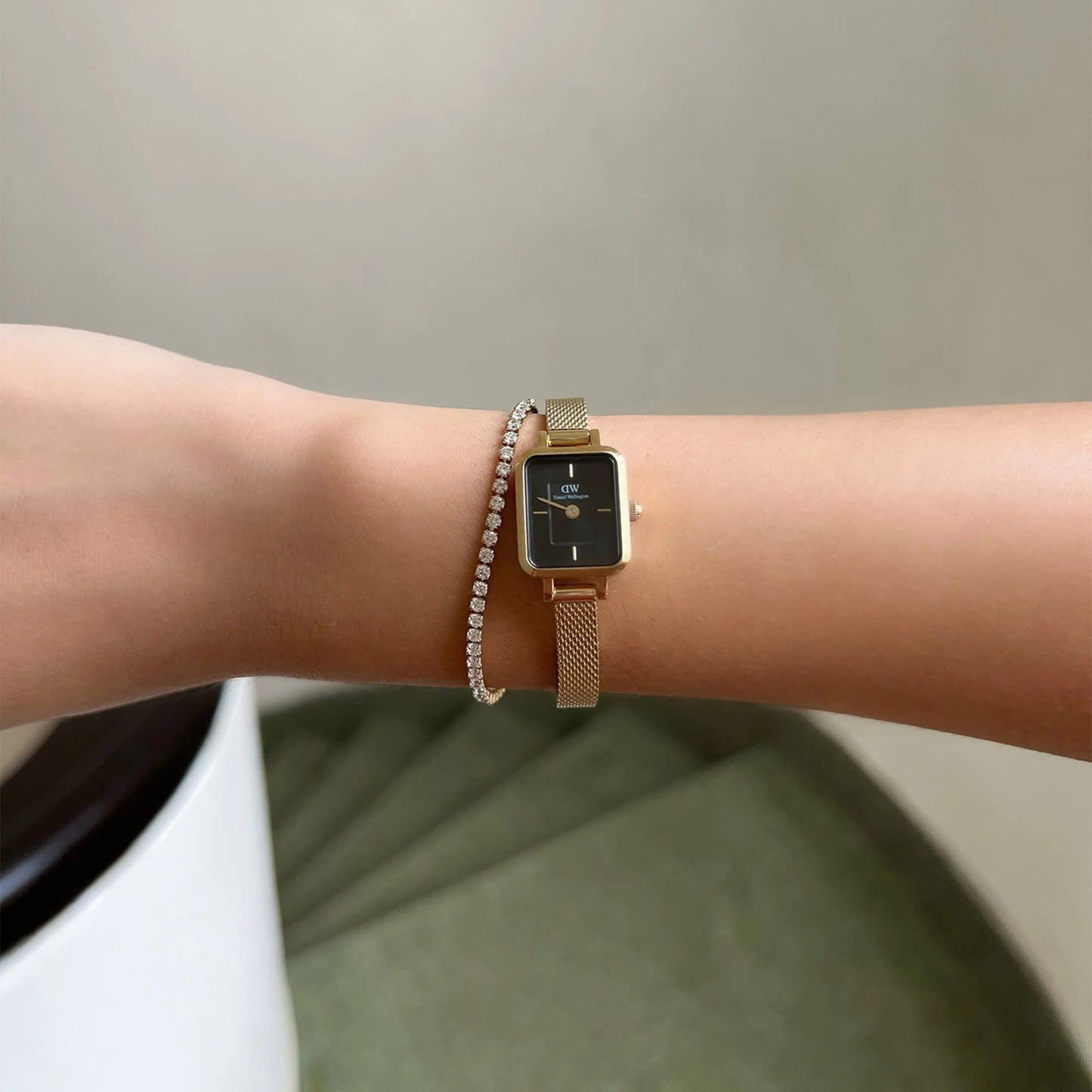 Orologio donna Daniel Wellington Quadro Mini Evergold Onyx