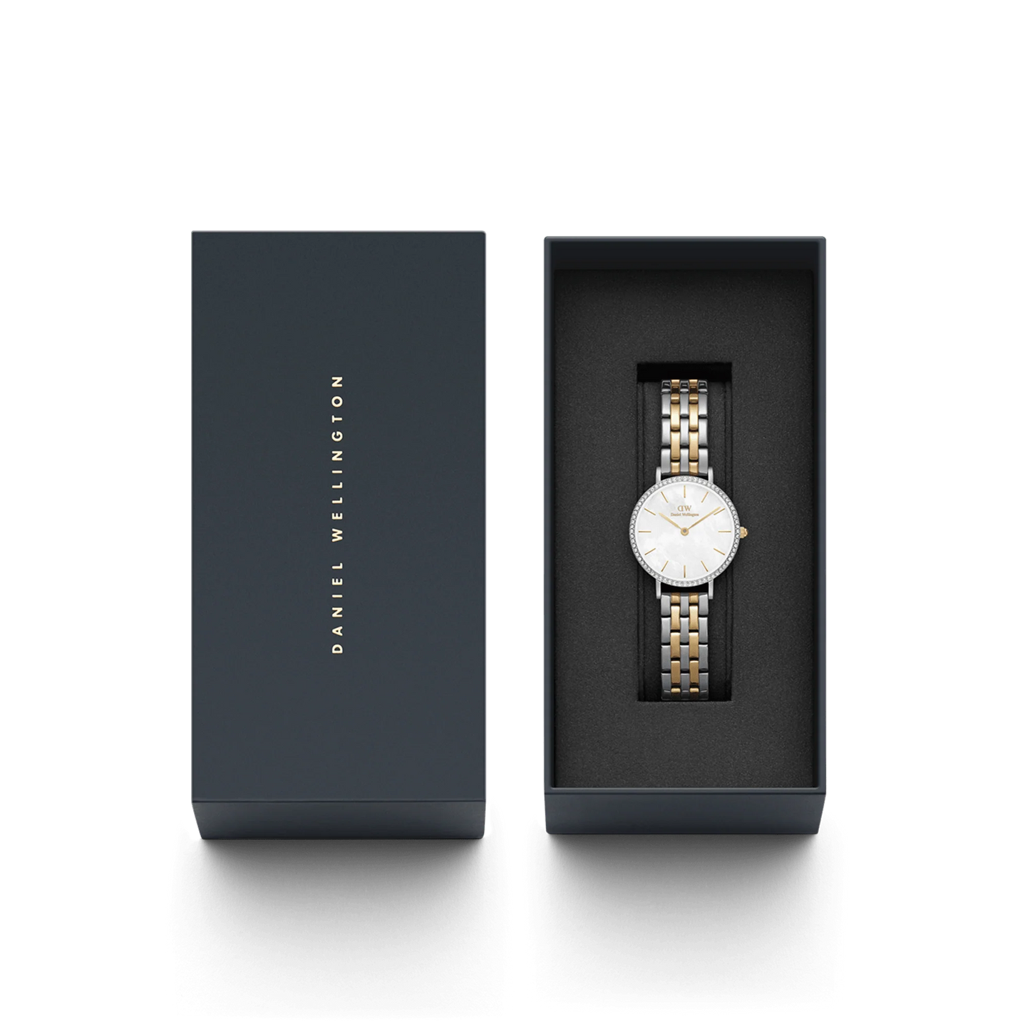 Orologio Daniel Wellington donna Petite Lumine Bezel 5-Link Two-Tone MOP